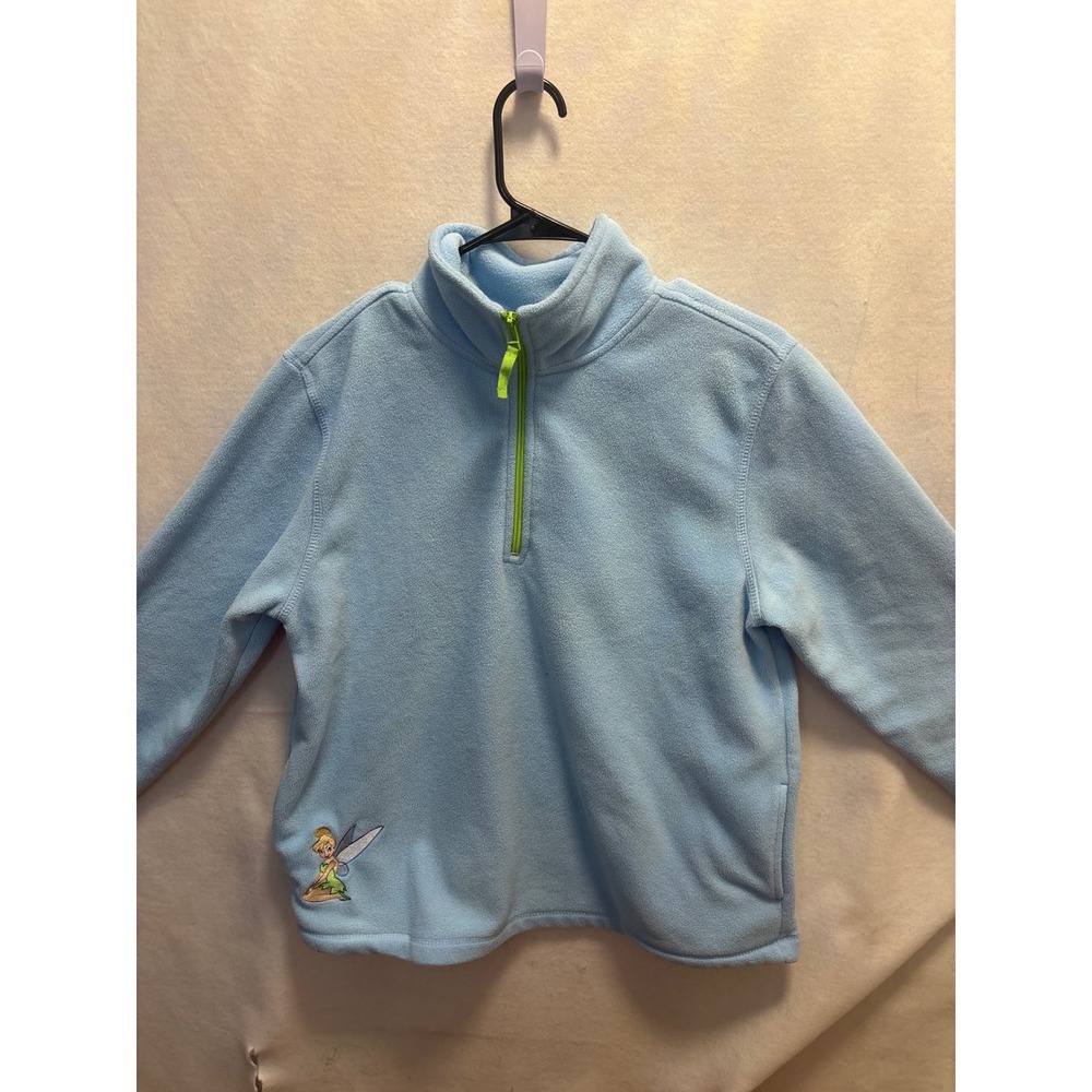Disney Girls Light Blue Fleece Pullover Tinkerbell Long Sleeve Top large